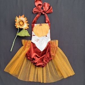 Handcrafted 18-24 months girls Thanksgiving romper NEW!!